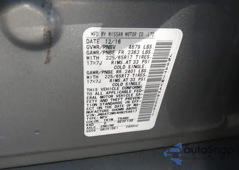 2017 Nissan Rogue S из США, поврежденный, VIN JN8AT2MV4HW259617